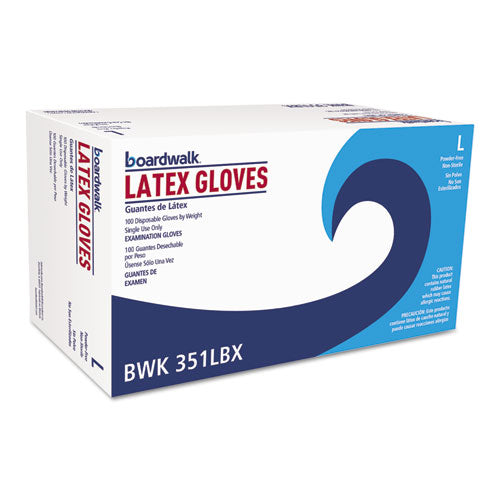 Powder-free Latex Exam Gloves, Large, Natural, 4 4/5 Mil, 1,000/carton