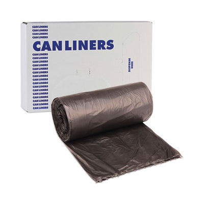 High-density Can Liners, 60 Gal, 14 Microns, 38" X 58", Black, 25 Bags/roll, 8 Rolls/carton