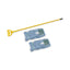 Looped End Mop Kit, Medium Blue Cotton/rayon/synthetic Head, 60" Yellow Metal/polypropylene Handle