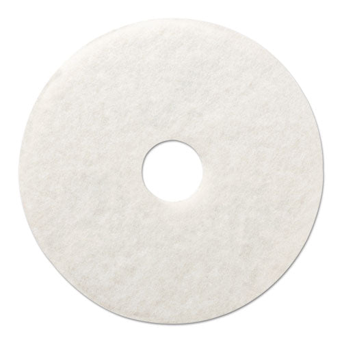 Polishing Floor Pads, 12" Diameter, White, 5/carton