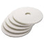 Polishing Floor Pads, 12" Diameter, White, 5/carton