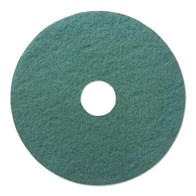 Heavy-duty Scrubbing Floor Pads, 13" Diameter, Green, 5/carton
