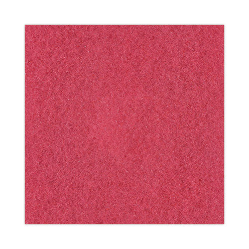 Buffing Floor Pads, 14" Diameter, Red, 5/carton