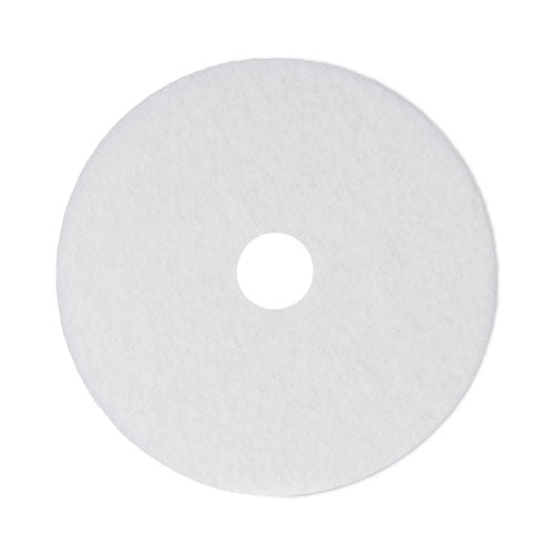 Polishing Floor Pads, 14" Diameter, White, 5/carton