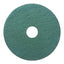 Heavy-duty Scrubbing Floor Pads, 16" Diameter, Green, 5/carton