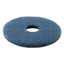 Scrubbing Floor Pads, 17" Diameter, Blue, 5/carton