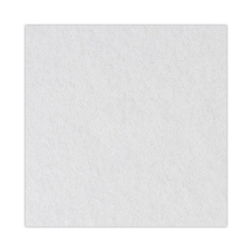 Polishing Floor Pads, 17" Diameter, White, 5/carton
