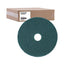 Heavy-duty Scrubbing Floor Pads, 18" Diameter, Green, 5/carton