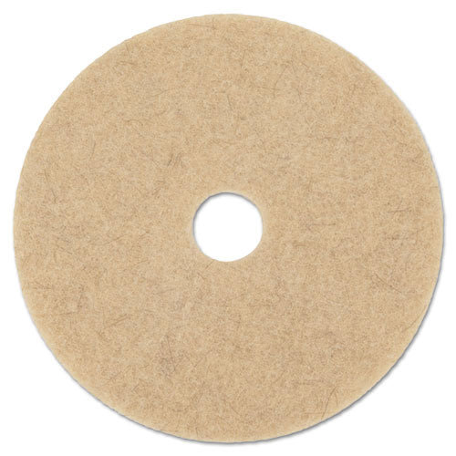 Natural Hog Hair Burnishing Floor Pads, 19" Diameter, Tan, 5/carton