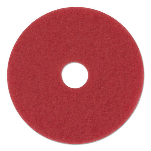 Buffing Floor Pads, 19" Diameter, Red, 5/carton