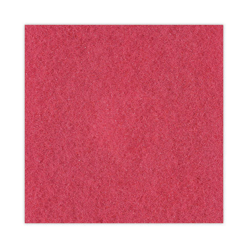 Buffing Floor Pads, 19" Diameter, Red, 5/carton