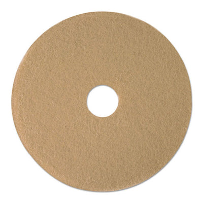 Burnishing Floor Pads, 19" Diameter, Tan, 5/carton