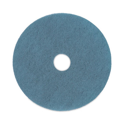 Burnishing Floor Pads, 20" Diameter, Aqua, 5/carton