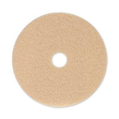 Burnishing Floor Pads, 20" Diameter, Tan, 5/carton