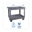Two-shelf Utility Cart, Plastic, 2 Shelves, 300 Lb Capacity, 24" X 40" X 31.5", Gray
