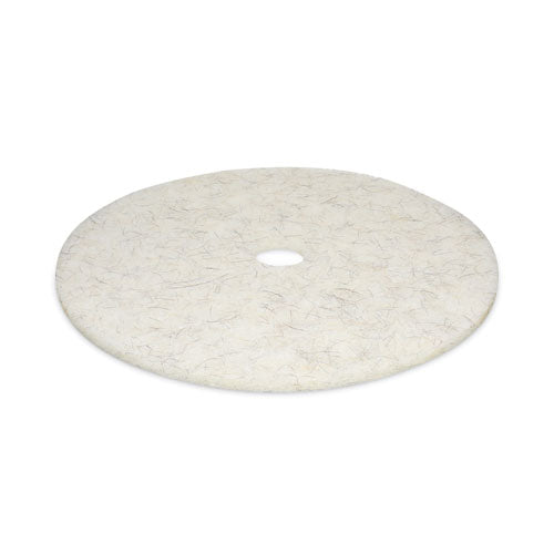 Natural Burnishing Floor Pads, 27" Diameter, White, 5/carton