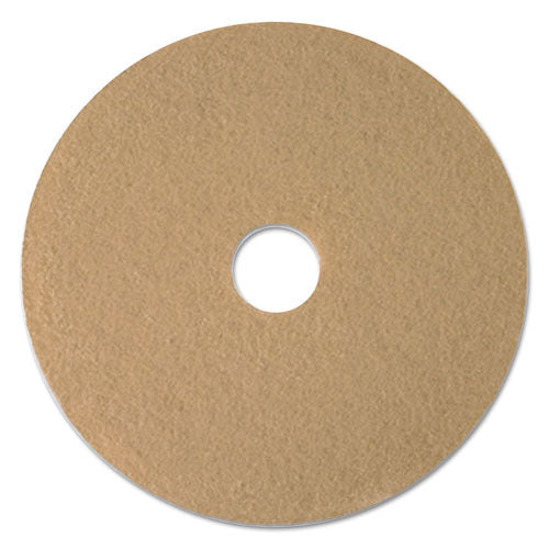Burnishing Floor Pads, 27" Diameter, Tan, 5/carton