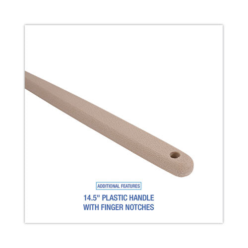Utility Brush, Cream Tampico Bristles, 5.5" Brush, 14.5" Tan Plastic Handle