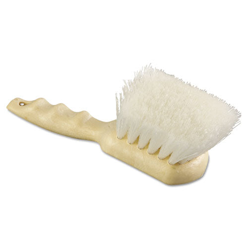 Utility Brush, Cream Polypropylene Bristles, 5.5 Brush, 14.5" Tan Plastic Handle