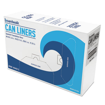 High-density Can Liners, 56 Gal, 19 Microns, 43" X 47", Black, 25 Bags/roll, 6 Rolls/carton