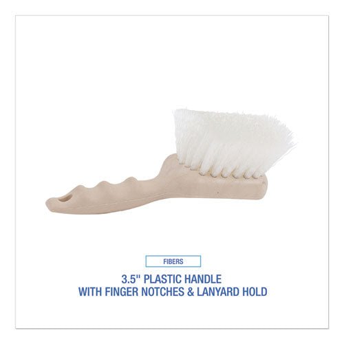 Utility Brush, Cream Nylon Bristles, 5.5" Brush, 3.5" Tan Plastic Handle