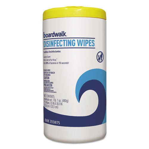 Disinfecting Wipes, 7 X 8, Lemon Scent, 35/canister, 12 Canisters/carton