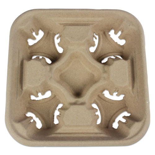Cup Carrier Tray, 8 Oz To 32 Oz, Four Cups, Kraft, 300/carton