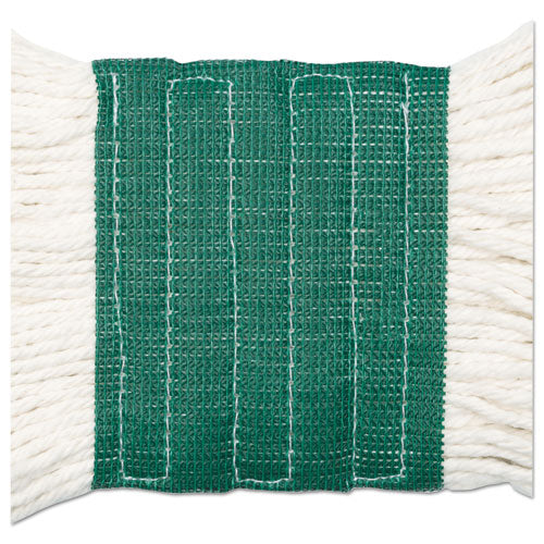 Super Loop Wet Mop Head, Cotton/synthetic Fiber, 5" Headband, Medium Size, White