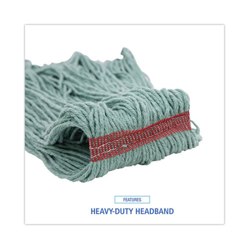Mop Head, Premium Standard Head, Cotton/rayon Fiber, Large, Green