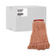 Super Loop Wet Mop Head, Cotton/synthetic Fiber, 5" Headband, Large Size, Orange, 12/carton