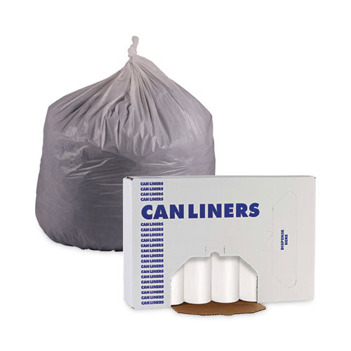 Low Density Repro Can Liners, 55 Gal, 0.63 Mil, 38" X 58", White, 10 Bags/roll, 10 Rolls/carton