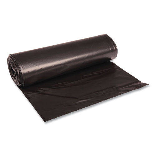 Low Density Repro Can Liners, 60 Gal, 1.2 Mil, 38" X 58", Black, 10 Bags/roll, 10 Rolls/carton