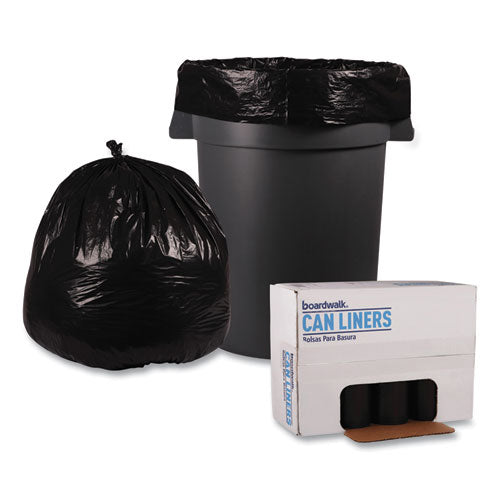 Low Density Repro Can Liners, 45 Gal, 1.6 Mil, 40" X 46", Black, 10 Bags/roll, 10 Rolls/carton