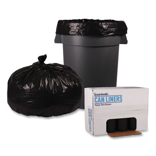 Low Density Repro Can Liners, 56 Gal, 1.6 Mil, 43" X 47", Black, 10 Bags/roll, 10 Rolls/carton