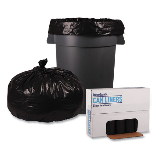 Low Density Repro Can Liners, 60 Gal, 2 Mil, 38" X 58", Black, 10 Bags/roll, 10 Rolls/carton