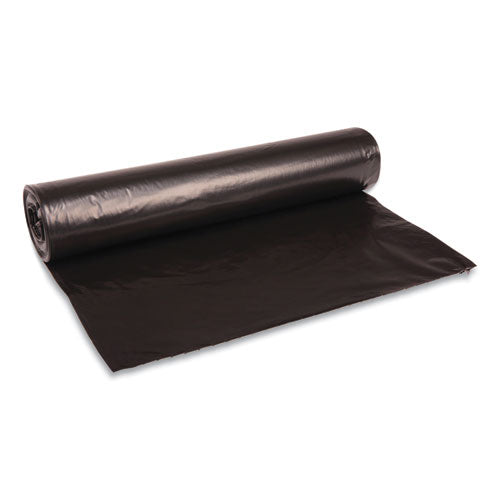 Low Density Repro Can Liners, 45 Gal, 1 Mil, 40" X 48", Black, 10 Bags/roll, 10 Rolls/carton
