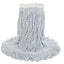 Mop Head, Floor Finish, Wide, Rayon/polyester, Medium, White/blue, 12/carton