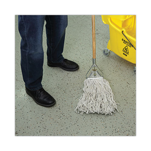 Quick Change Metal Head Wooden Mop Handle, Junior, 0.88" Dia X 54", Natural