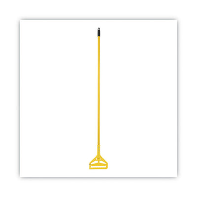Quick Change Side-latch Plastic Mop Head Handle, 60" Aluminum Handle, Yellow