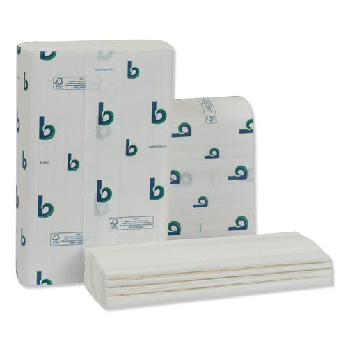 Structured Multifold Towels, 1-ply, 9 X 9.5, White, 250/pack, 16 Packs/carton