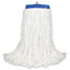 Cut-end Lie-flat Wet Mop Head, Rayon, 16oz, White, 12/carton