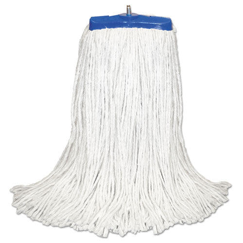 Cut-end Lie-flat Wet Mop Head, Rayon, 16oz, White, 12/carton