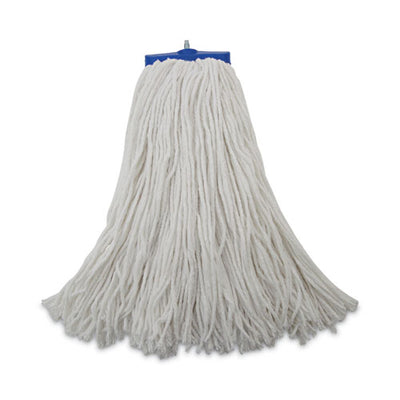 Mop Head, Economical Lie-flat Head, Rayon Fiber, 20oz, White, 12/carton
