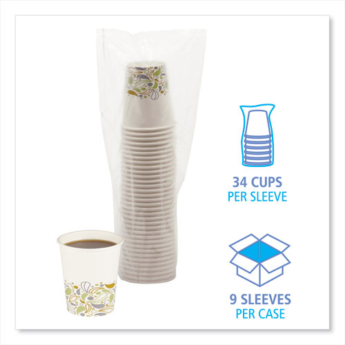 Deerfield Printed Paper Hot Cups, 8 Oz, 20 Cups/sleeve, 50 Sleeves/carton