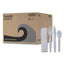 Four-piece Cutlery Kit, Fork/knife/napkin/teaspoon, Heavyweight, White, 250/carton