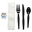 Six-piece Cutlery Kit, Condiment/fork/knife/napkin/teaspoon, White, 250/carton