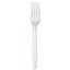 Mediumweight Polystyrene Cutlery, Fork, White, 100/box