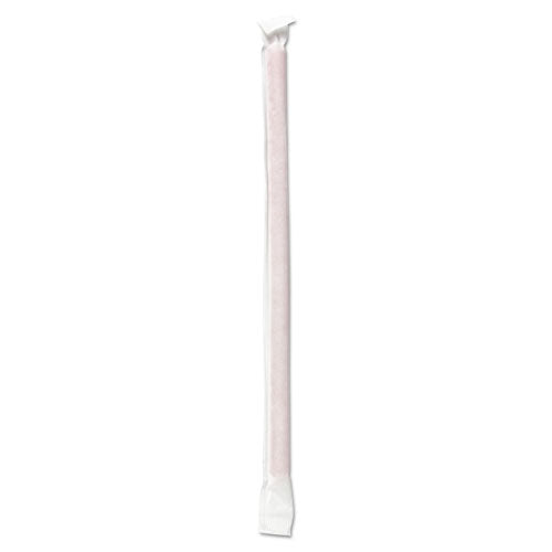 Wrapped Giant Straws, 10.25", Polypropylene, Clear, 1,000/carton