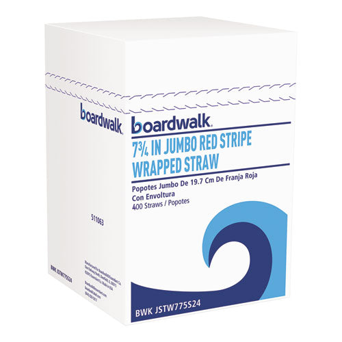 Wrapped Jumbo Straws, 7.75", Polypropylene, Black, 250/pack, 50 Packs/carton