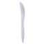 Mediumweight Wrapped Polypropylene Cutlery, Knives, White, 1,000/carton